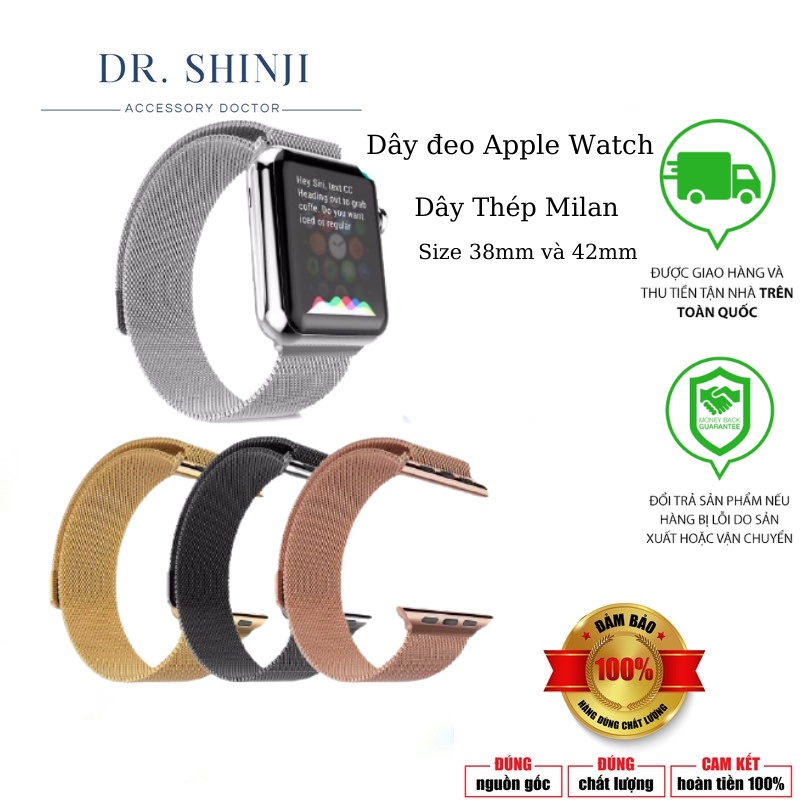 Dây Đeo Đồng Hồ Thông Minh Dây Thép Milan Apple Watch Size 38mm và 42mm