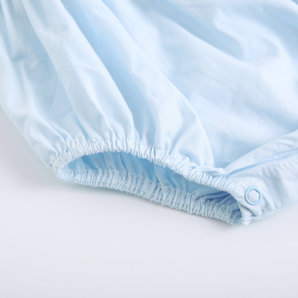 Bộ Áo Liền Quần Sanlutoz Thiết Kế Không Tay Màu Xanh Dương Thời Trang Mùa Hè Dành Cho Bé Gái