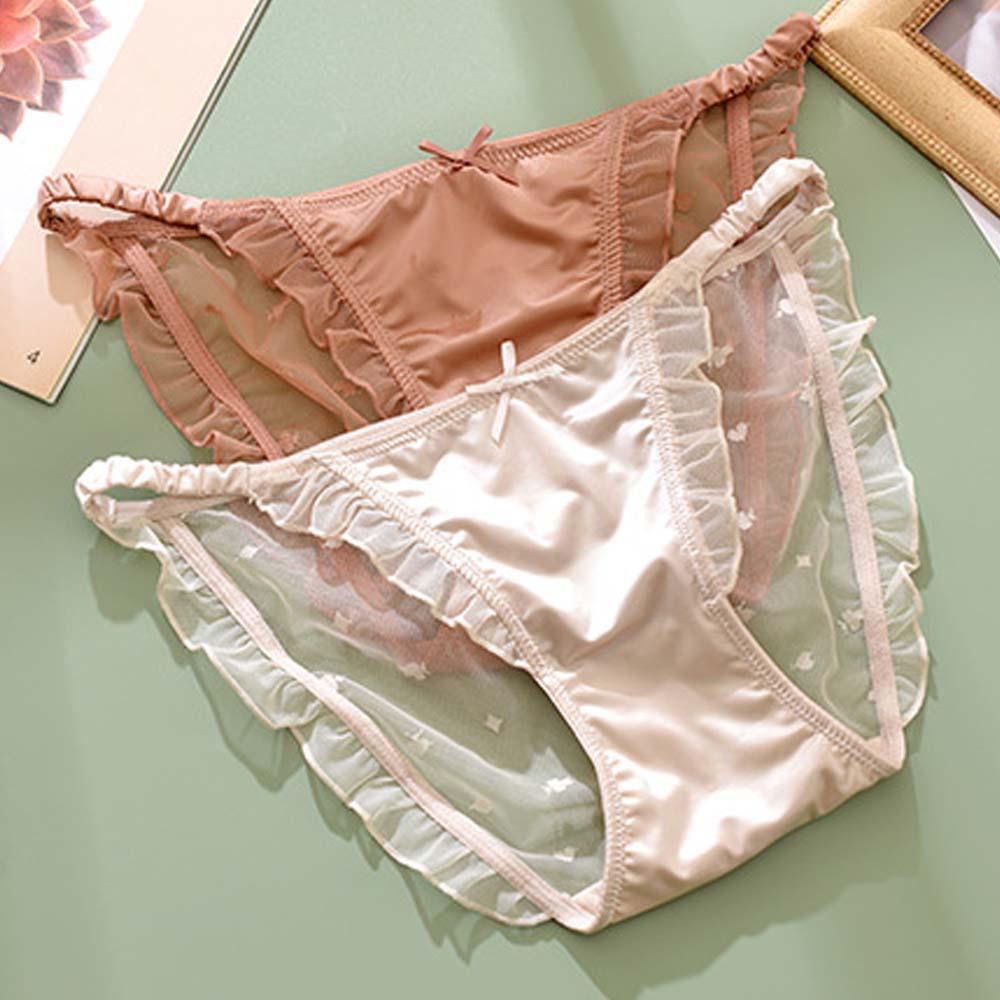 Quần Lót Lưới Cotton Lưng Thấp Màu Sắc Đơn Giản Quyến Rũ Cho Nữ