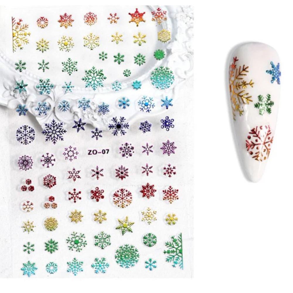 Miếng Dán Móng Tay 3D Siêu Mỏng Họa Tiết Hoa Màu Sắc Gradient DIY