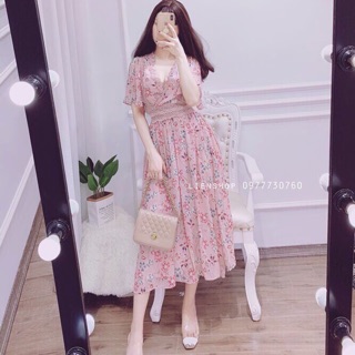 Đầm hoa phối ren