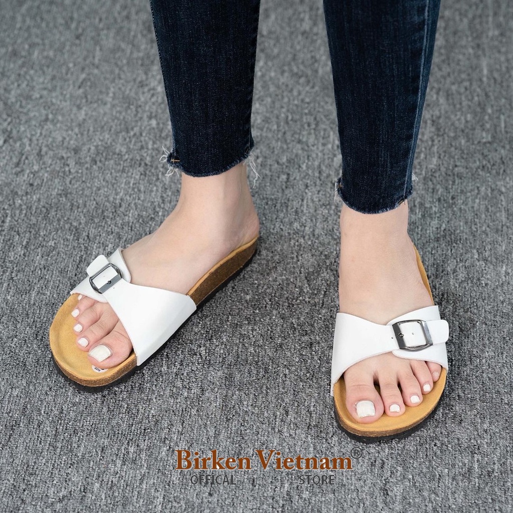 Mã PU08 Dép Da PU Đế Trấu Quai Ngang Cách Tân Unisex Birken Vietnam Bioline