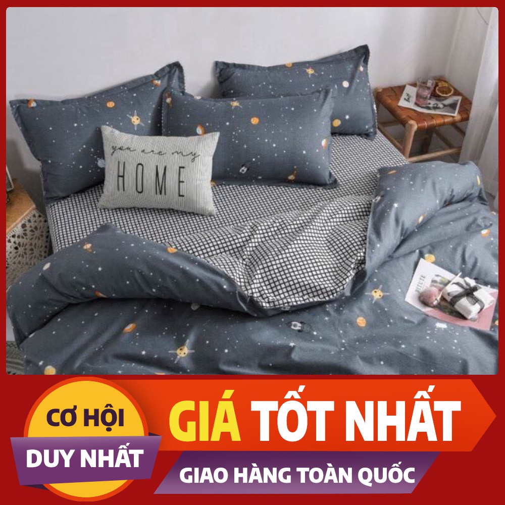 Bộ chăn ga gối cotton poly nhập khẩu ga Hàn Quốc( chat chọn mẫu)