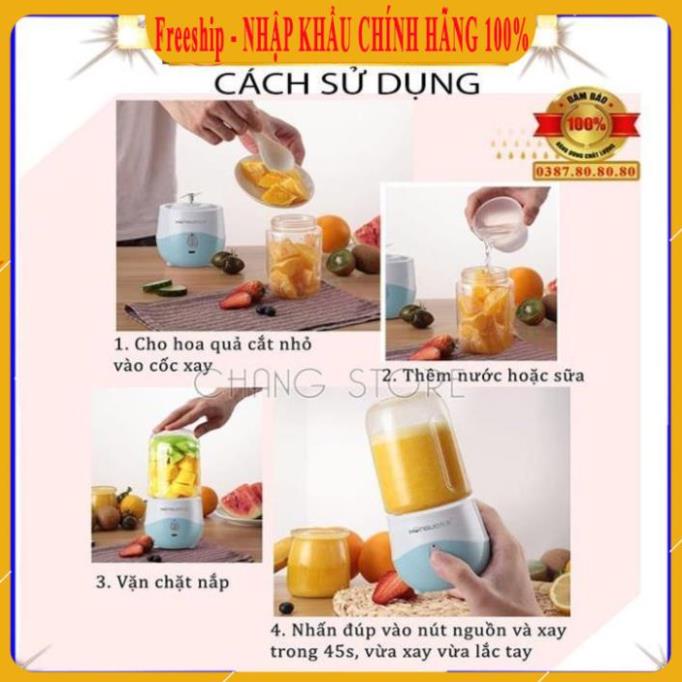 [ 6 LƯỠI - HÀNG ĐẸP ] Máy xay sinh tố mini cầm tay sạc điện/ Máy xay cầm tay đa năng, xay hoa quả, xay tỏi ớt Honguo