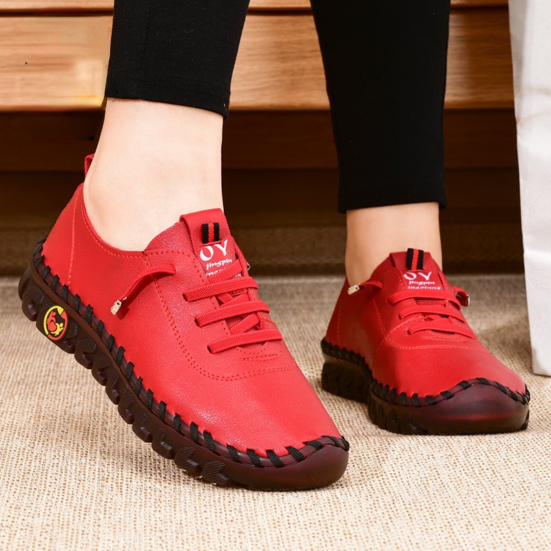 Giày Thể Thao Da Đế Mềm Thoải Mái Dành Cho Nữ Size 35-41
