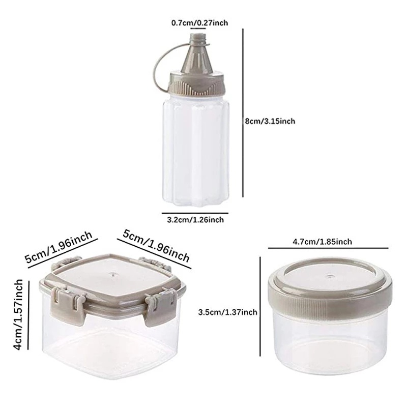 Bộ 4 lọ đựng gia vị/nước chấm/gia vị nhỏ gọn tiện dụng dành cho nhà bếp