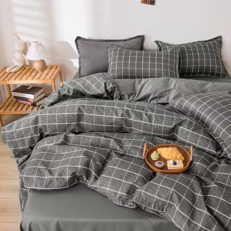 Set Chăn Ga Gối Cotton Poly kẻ sọc hàn Quốc - Bộ Chăn Ga 4 Món Đủ Kích Thước