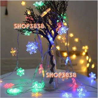 Dây đèn led bông tuyết dài 3m - 20 bóng chớp màu trang trí noel lễ tết