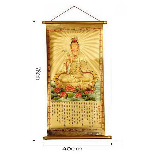 Tranh Phật Bà Quan Thế Âm Bồ Tát 3D treo tường mạ vàng - 76x40cm | BigBuy360 - bigbuy360.vn