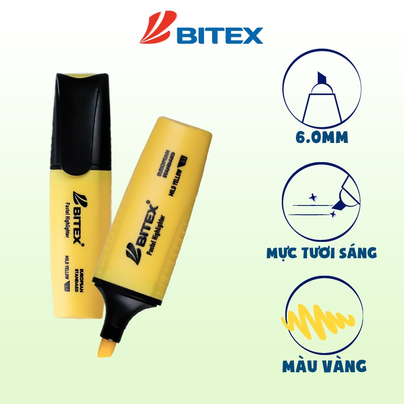 Bút dạ quang Bitex HL05 màu Pastel nhiều màu