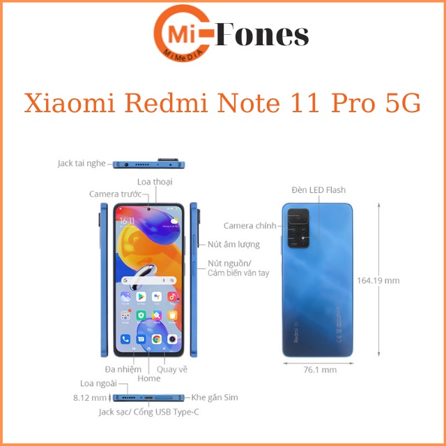 Điện thoại Xiaomi Redmi Note 11 Pro 5G BH toàn quốc 18 tháng
