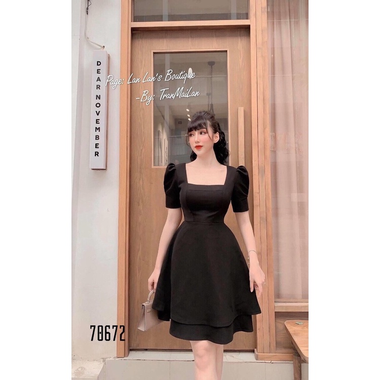 Đầm Xòe 2 Tầng Phối Tay Phồng Duyên Dáng - DX_002