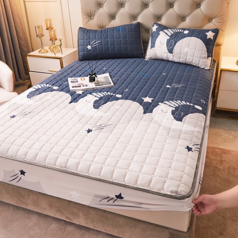 Ga gối cotton trần chống thấm tuyệt đối kháng khuẩn thoáng mát mẫu mới nhất 2022