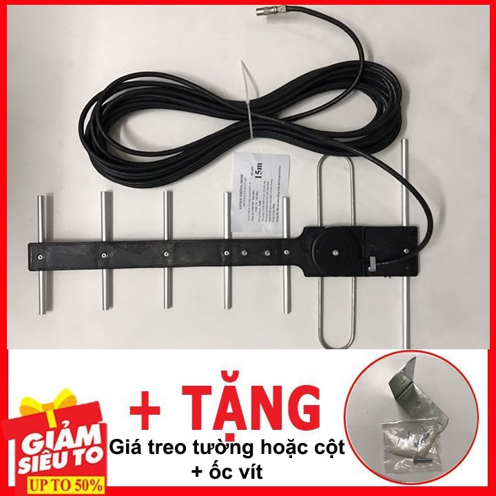 Anten Cho Tivi Và Đầu Thu Hỗ Trợ DVB-T2 Thiết Kế Tàu Bay Kèm Dây 15m