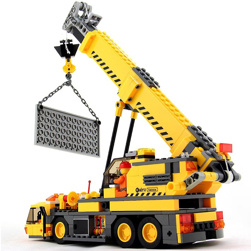 Đồ chơi lắp ráp mô hình xe cần cẩu xây dựng thành phố gồm 380 mảnh ghép thú vị cho bé