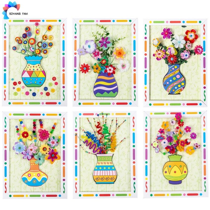 Tự Làm Khung Giấy Bình Cắm Hoa Handmade Cho Trẻ Em -SOHANEI FAM -Đồ Chơi Thủ Công, Quà Tặng Ngày Của Mẹ...