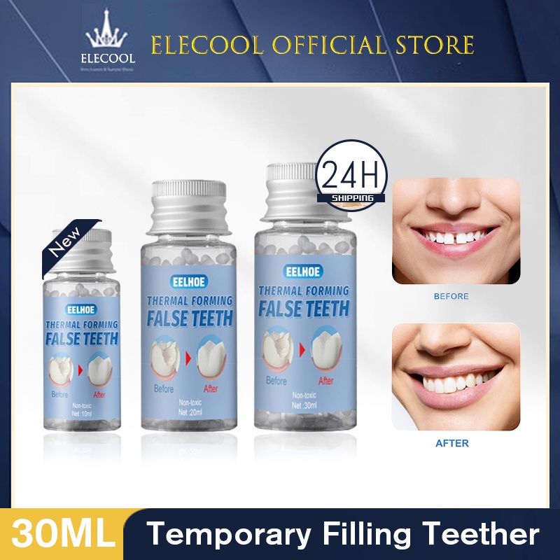 Eelhoe nhựa cứng hàm răng giả keo tạm thời sửa chữa răng Kit răng và khoảng cách rắn hàm răng giả keo adhesiver 30g dikalu