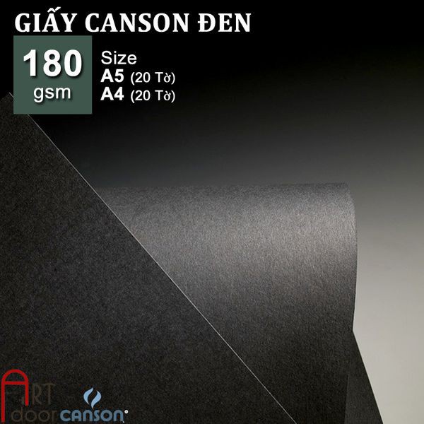 Giấy vẽ CANSON Đen 180gsm - Họa Cụ Hakuart