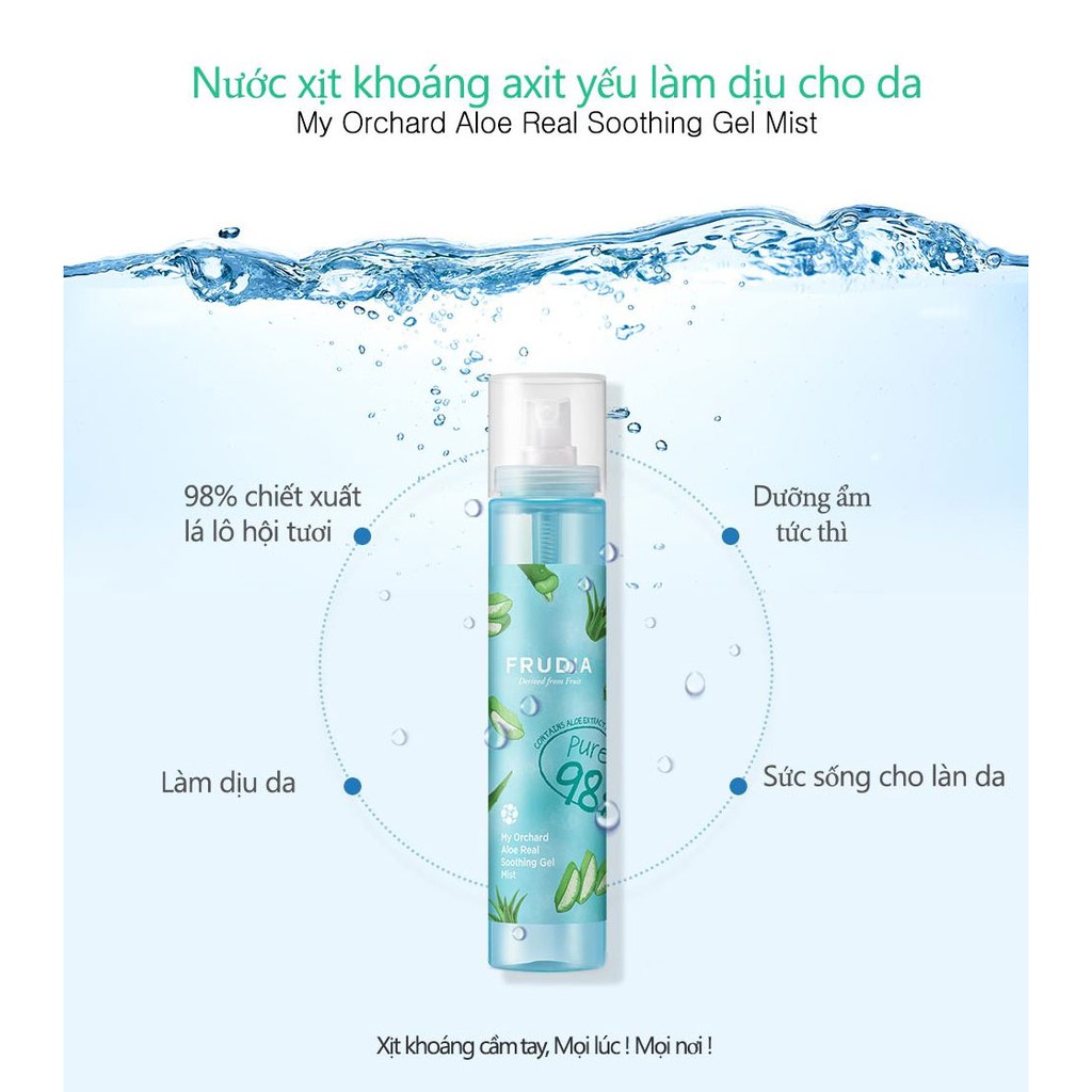 Xịt Khoáng FRUDIA Chiết Xuất Lô Hội My Orchard Aloe Real Soothing Gel Mist 125ml