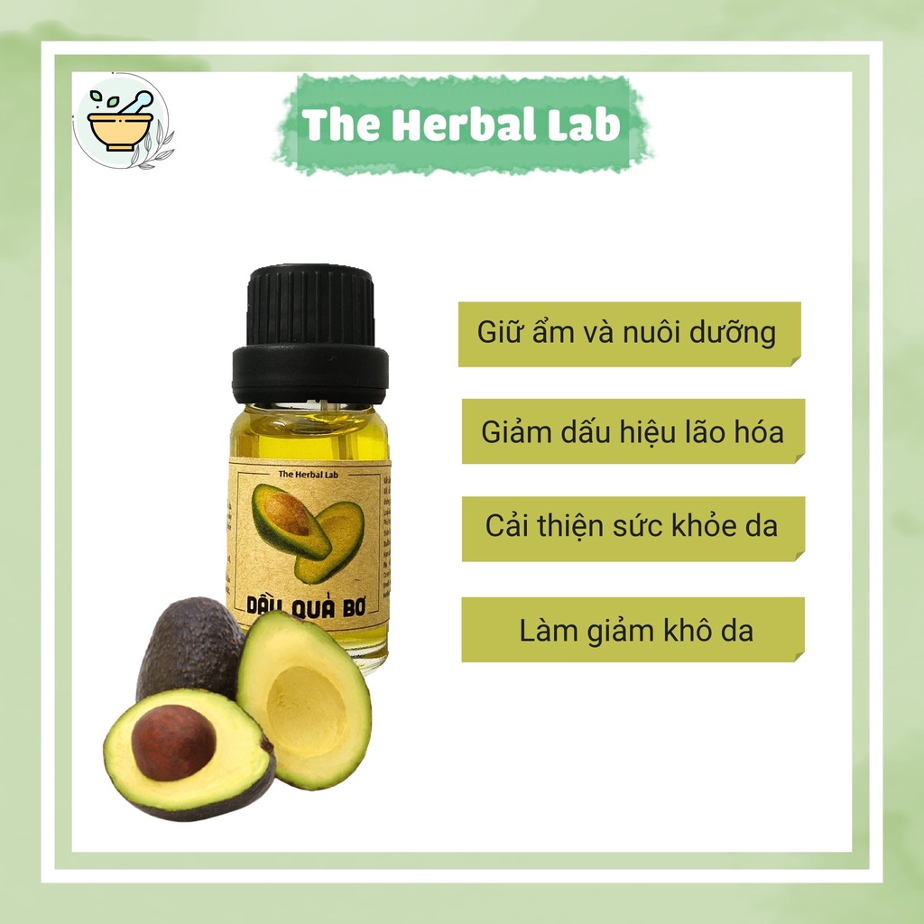 [THE HERBAL LAB] Dầu quả bơ nguyên chất 100% HANDMADE