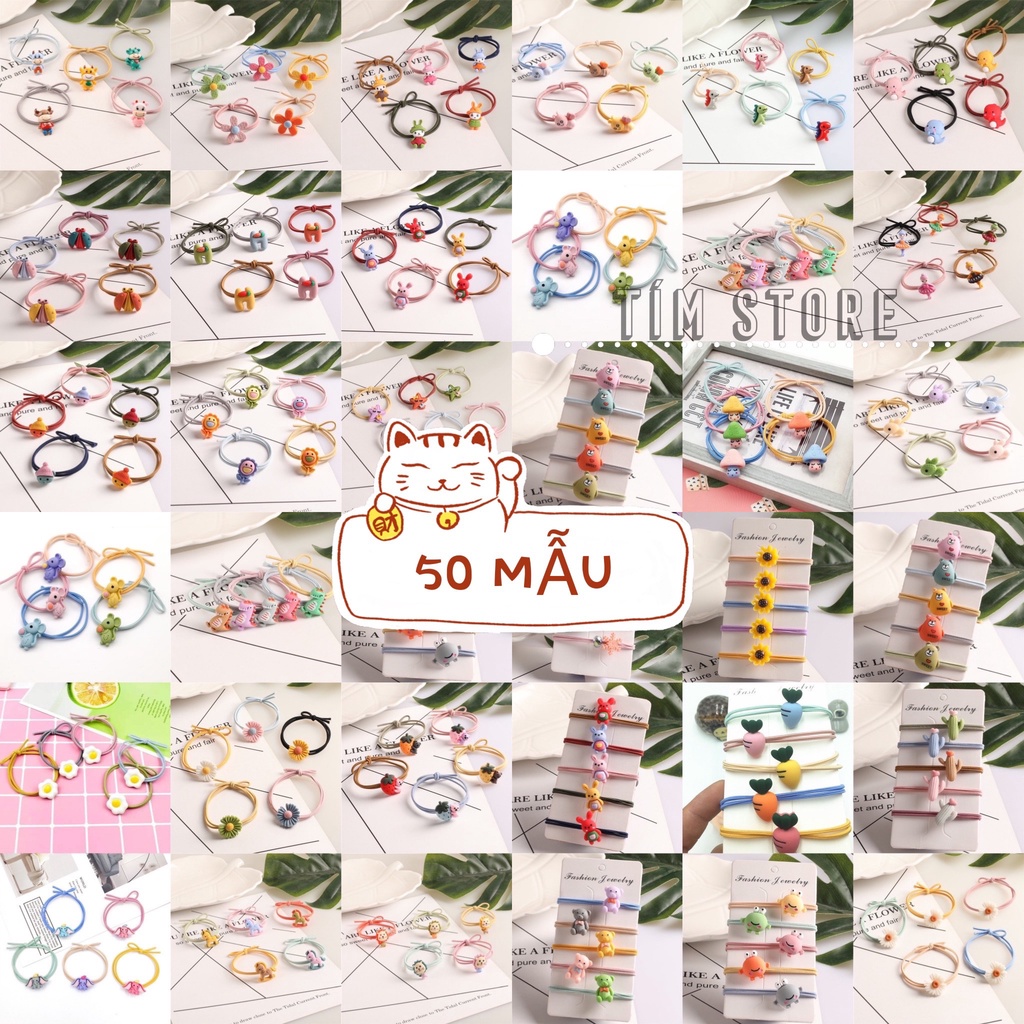 1 dây cột tóc charm dễ thương hoạt hình TÍM STORE phụ kiện thời trang xinh