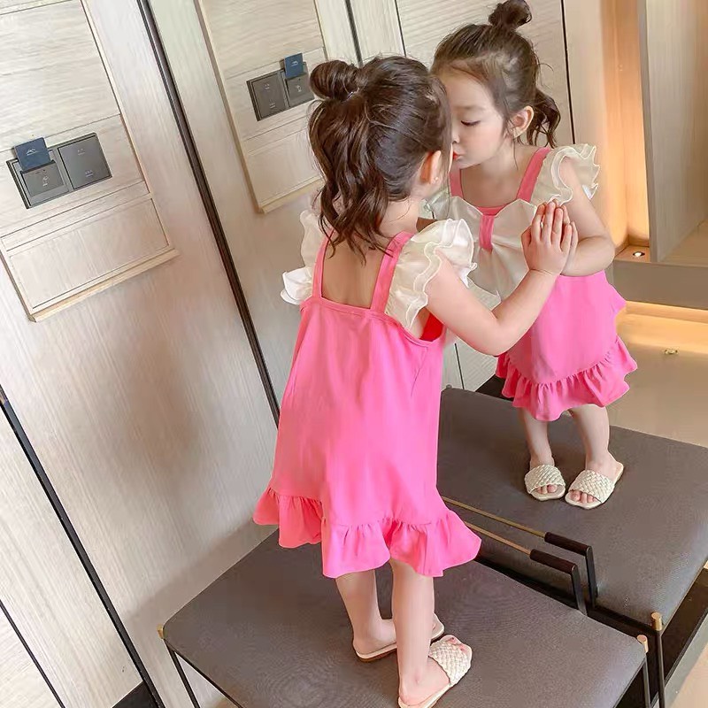 Váy cho bé gái cánh tiên cao cấp đính nơ trước ngực