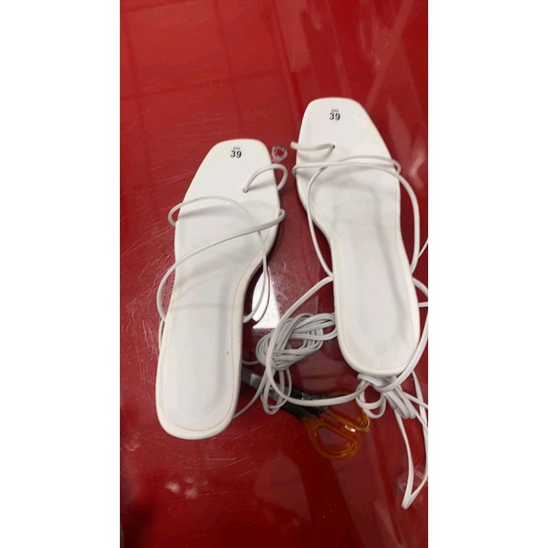 Giày sandal cao gót xỏ ngón cột dây cổ chân 7p CG-0465