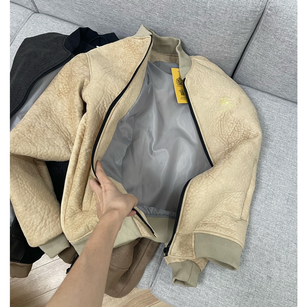 ÁO BOMBER NAM DA LỘN THÊU BBR LÓT GIÓ