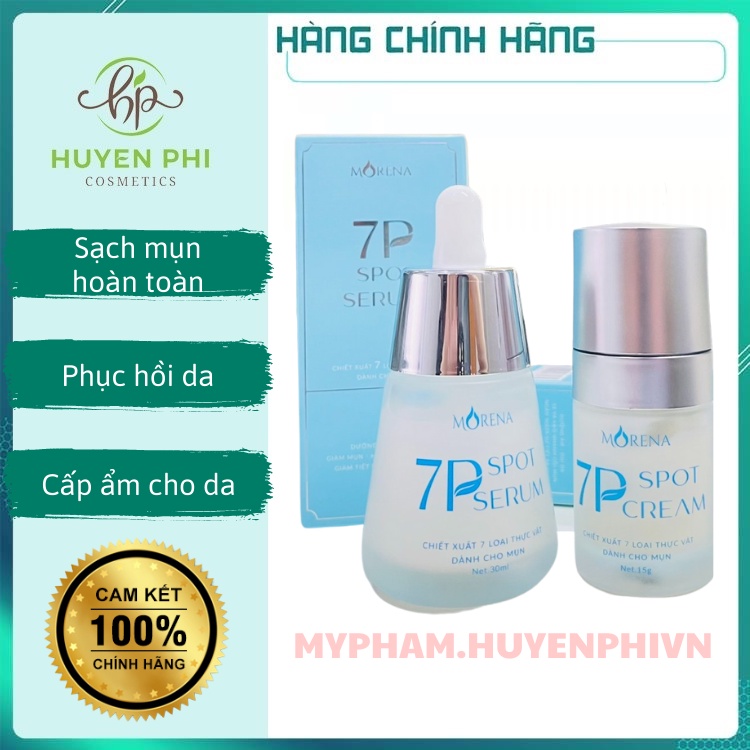 Combo kem chấm mụn serum mụn Huyền Phi 7P sạch mụn hoàn toàn phục hồi cấp ẩm cho da