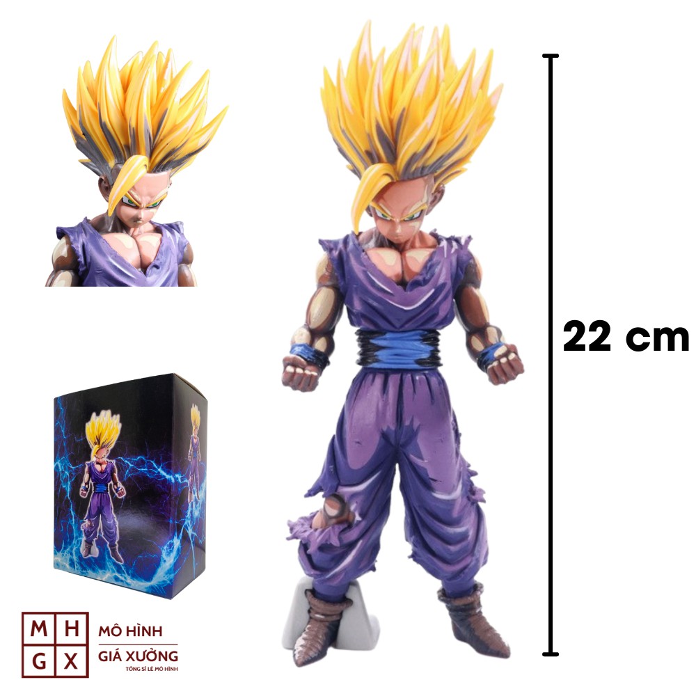 Mô hình Dragon Ball SonGoHan super saiyan bản 2D siêu đẹp có 2 màu tóc cao 22cm - mô hình figure 7 viên ngọc rồng