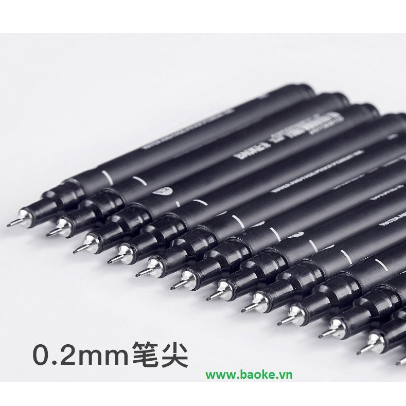 Bút nước vẽ kỹ thuật 0.2mm - BK400 đen