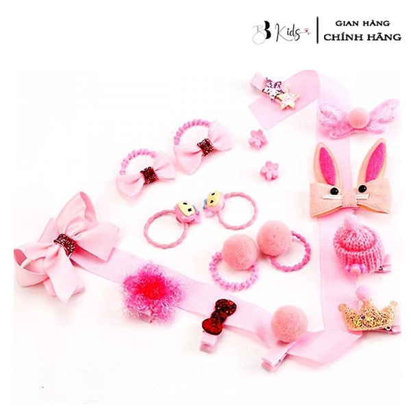 Sét Phụ Kiện Buộc Tóc BB Kids 18 Chi Tiết Cho Bé