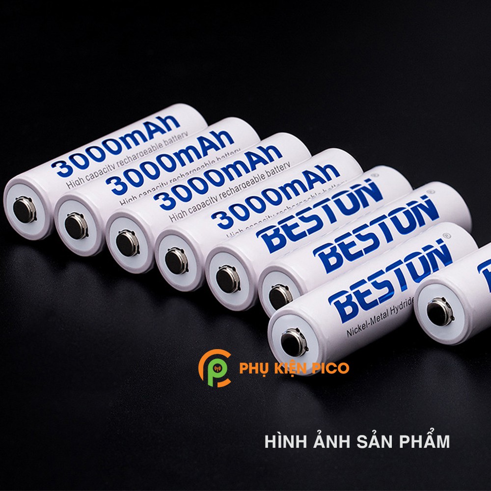 Bộ sạc nhanh kèm 4 Pin sạc BESTON chuyên dùng cho Micro Karaoke máy ảnh - Combo pin sạc BESTON