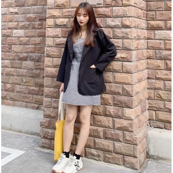 ÁO BLAZER KẺ HÀN QUỐC