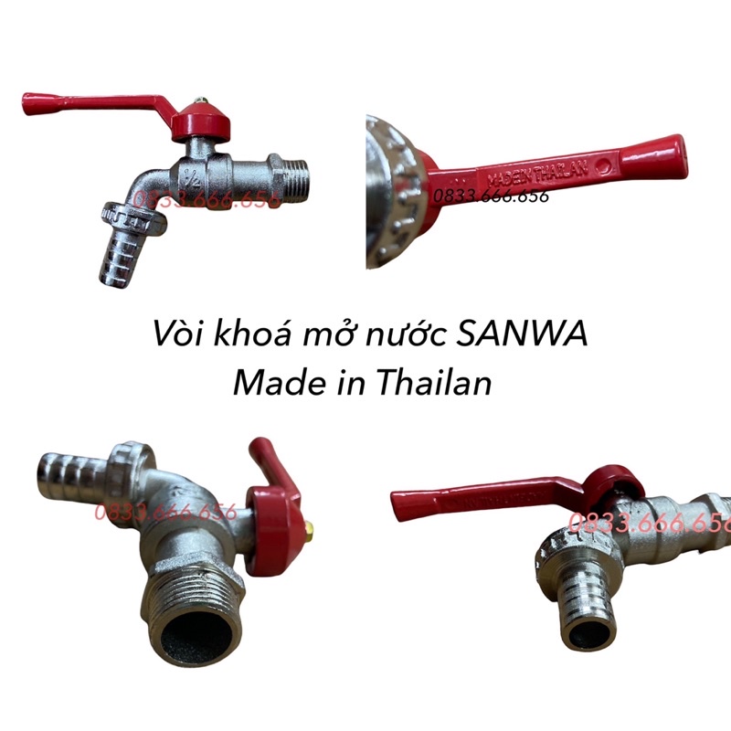 Vòi gạt nước Sanwa Thái Lan - Vòi khoá mở nước Sanwa Thái lan loại tốt Vòi gạt