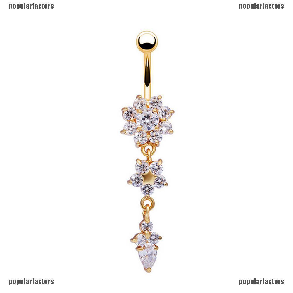 (Phổ Biến) Khuyên Rốn Lủng Lẳng Đính Đá Mới