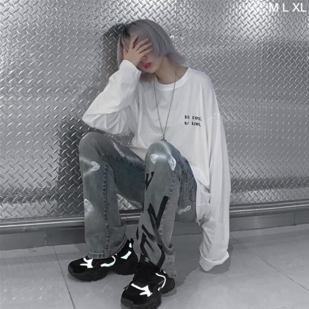 Áo thun tay dài form rộng ulzzang thu đông phong cách Hàn Quốc SO COOL SO KIND unisex - ảnh thật ở cuối ་