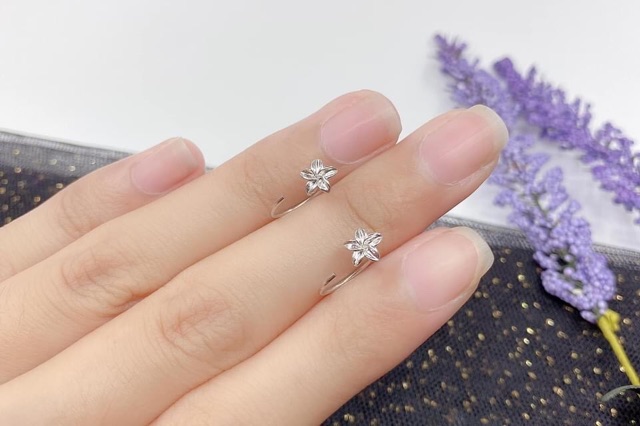 BÔNG TAI BẠC KHOEN MÓC MẶT HOA CAO CẤP - TRANG SỨC BẠC