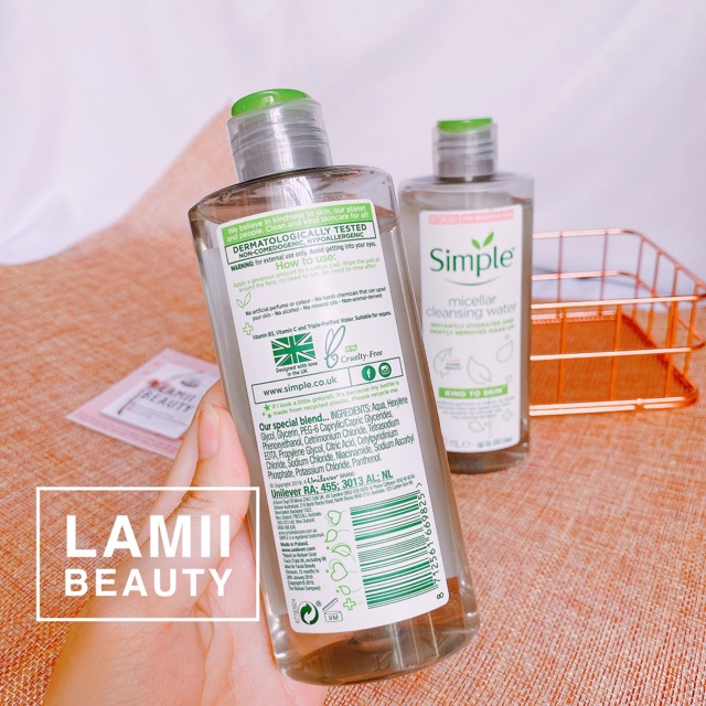 Nước tẩy trang SIMPLE MICELLAR CLEANSING WATER