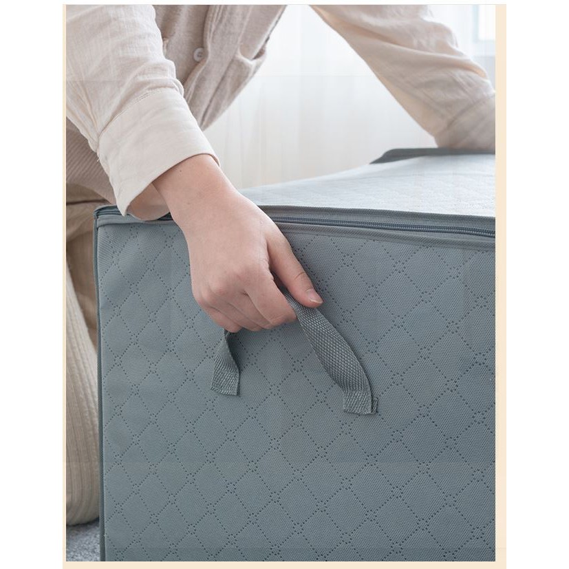 Túi vải cotton mềm đựng quần áo đa năng gấp gọn họa tiết hình thú dễ thương