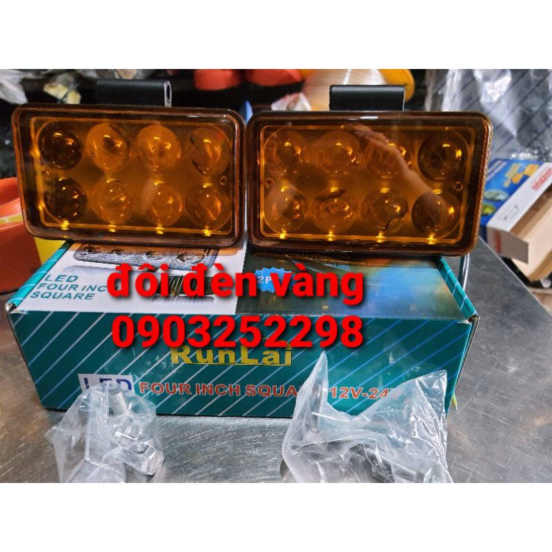 đôi đèn led trợ sáng tăng sáng 8 mắt 12v 24v dùng chung ( giá 01 đôi) hàng runlai