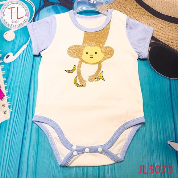 Thời trang trẻ em - Bodysuit thun ngắn cho bé hình khỉ con - Quần áo bé trai - Bộ bé trai - Quần áo bé gái - Bộ bé gái