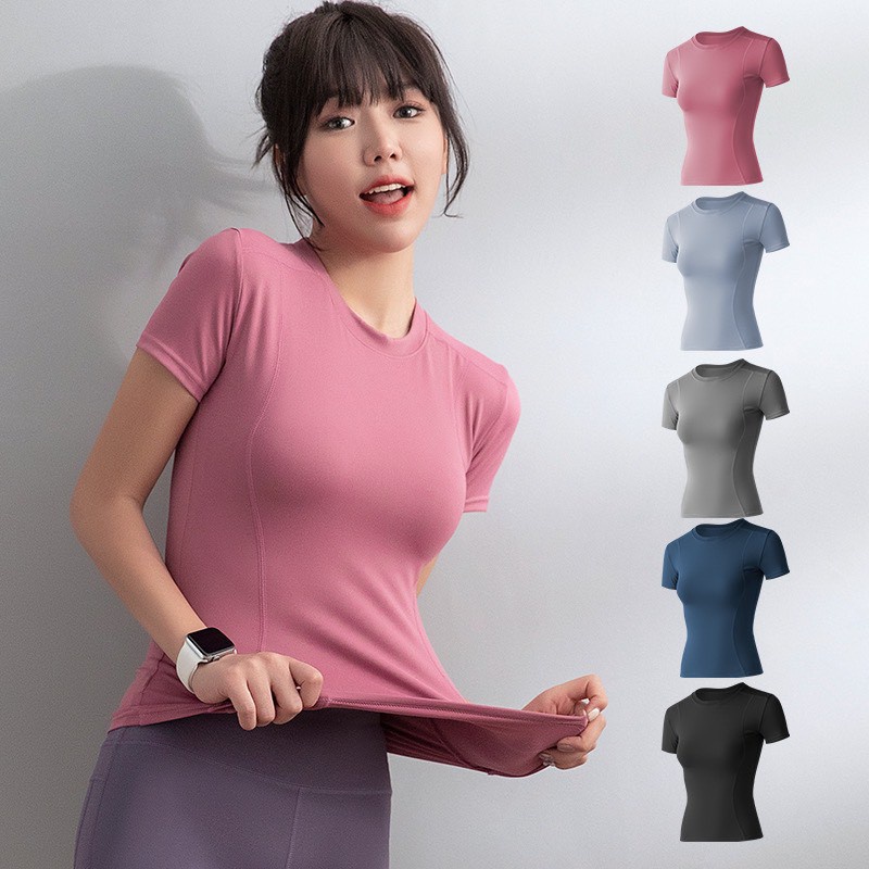 Áo tập Gym -Yoga ngắn Tay Cực Kì Tôn dáng Chất Mịn cực Đẹp ,Hàng Quảng Châu (AA1)