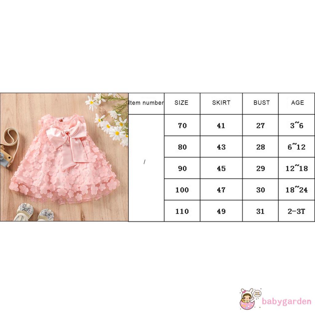 Đầm Lưới Không Tay Màu Trơn In Hoa Xinh Xắn Cho Bé Gái 3 Tháng Tuổi