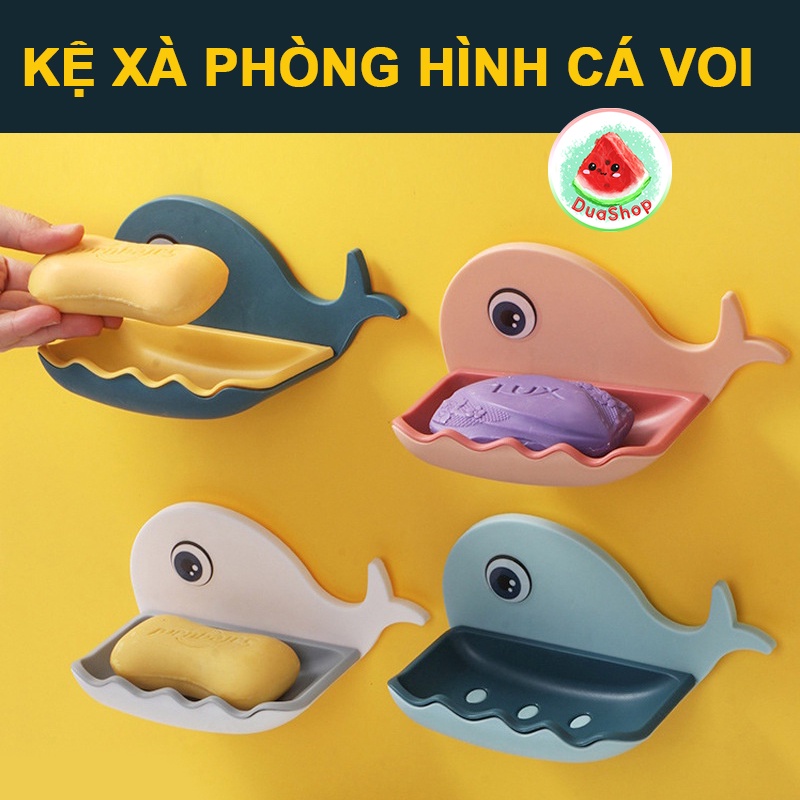 Khay Đựng Xà Phòng Hình Cá Voi Độc Đáo - Kệ Dính Tường Đựng Xà Bông Duashop