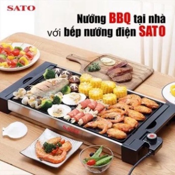 Bếp nướng điện SATO BN41 công suất 1500W bếp nướng đồ ăn tại nhà không khói hợp kim nhôm chống dính cao cấp