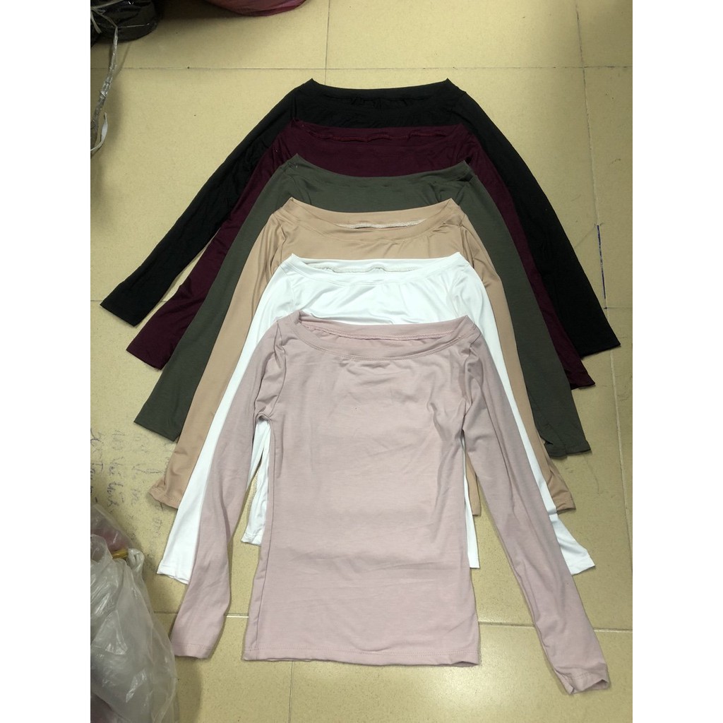 Áo lệch vai thun lụa hình thật trải sàn U460