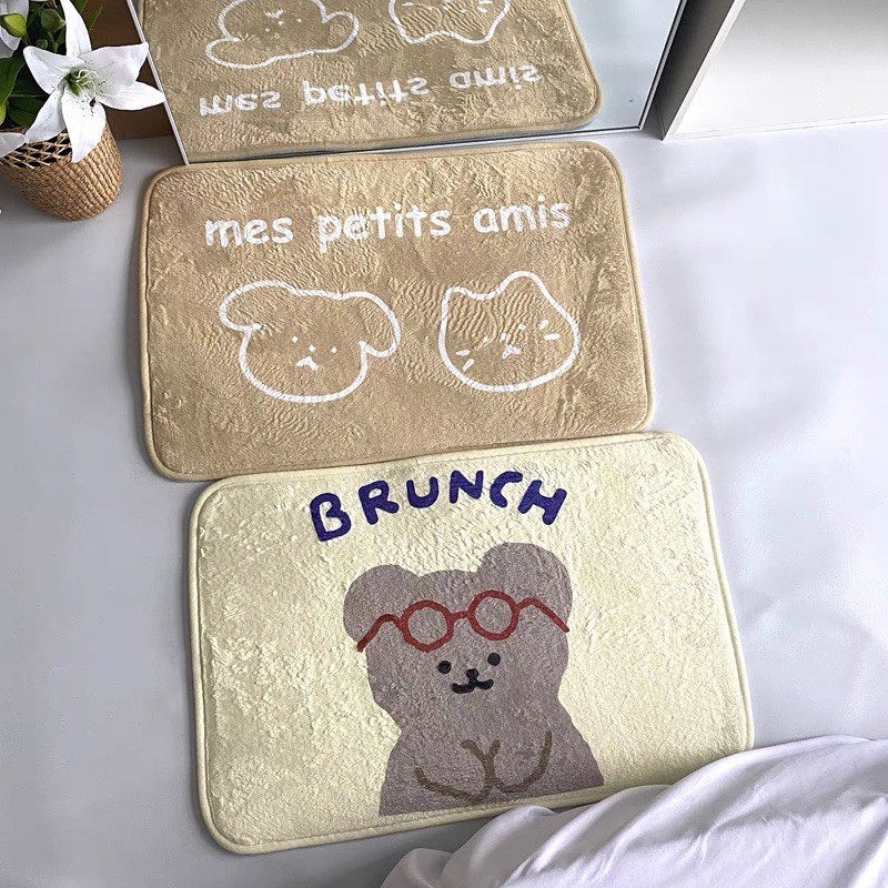 Thảm lau chân Gấu siêu thấm nước phong cách Hàn Quốc.