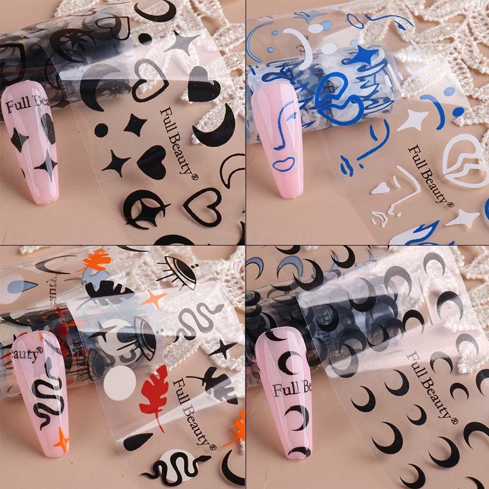 [Hàng mới về] Set 10 cuộn/ túi giấy bạc trang trí móng tay nghệ thuật tự làm hình ca rô/ mặt trăng/ ngôi sao/ rắn