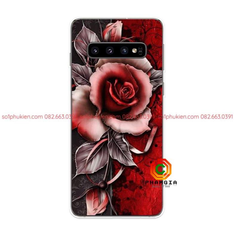 Ốp Lưng dẻo in hình đẹp Samsung Galaxy S9 S9+ S10 S10+ Plus S10e Lite Hoa hồng đẹp